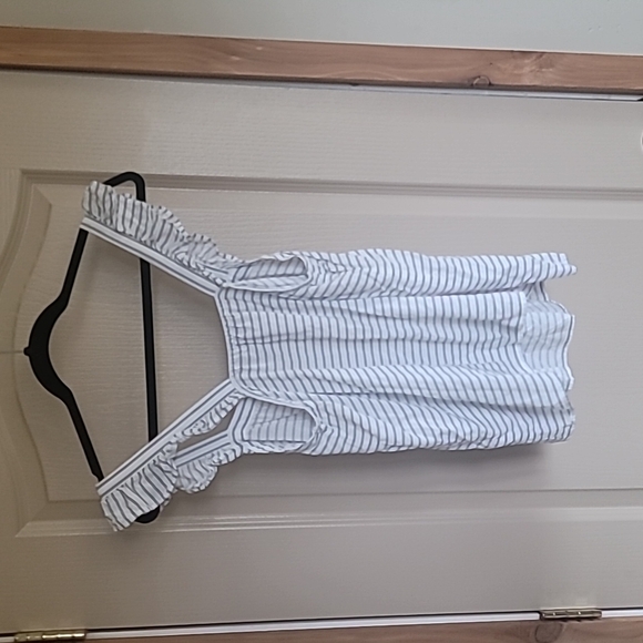 Loft small striped tank top blouse with ruffles - Picture 3 of 3